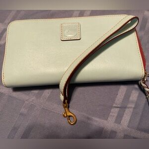 New Dooney & Bourke Pale Blue Large Zip-a-round Wallet